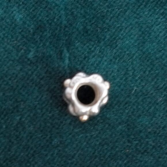 Pandora Gold Tipped Flower Charm 790125 Retired 925 Silver 14K Gold Floral Bead - Picture 3 of 6